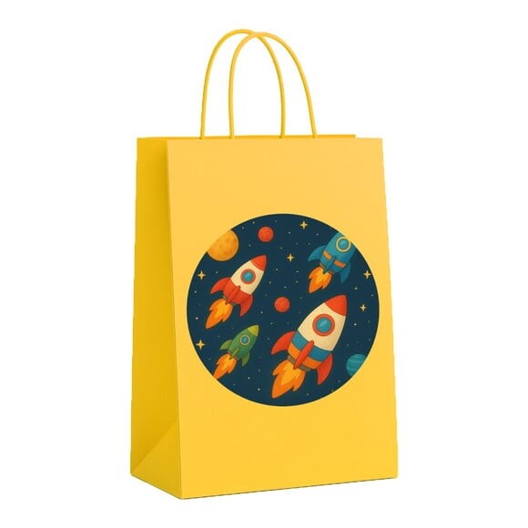 Sacola de Papel Personalizada Infantil Foguetes