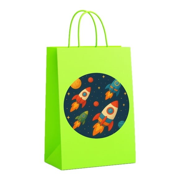 Sacola de Papel Personalizada Infantil Foguetes