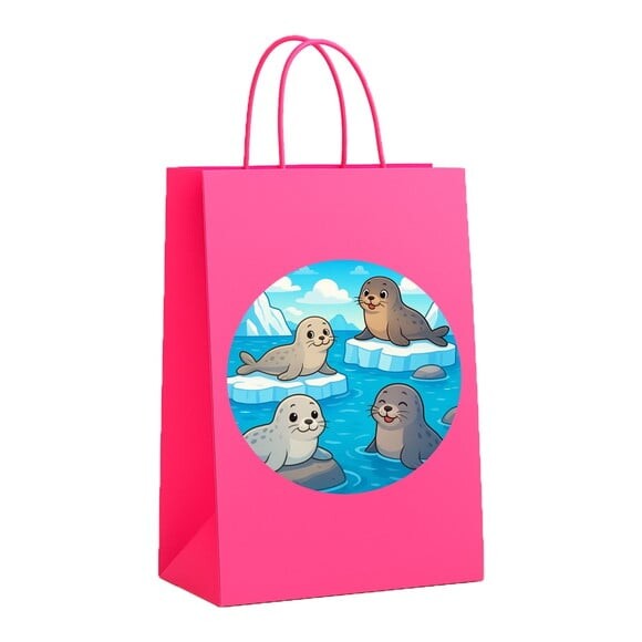 Sacola de Papel Personalizada Infantil Focas
