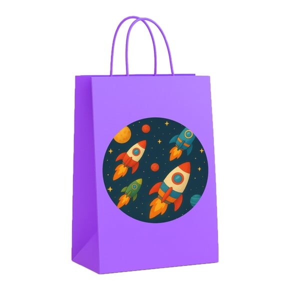 Sacola de Papel Personalizada Infantil Foguetes
