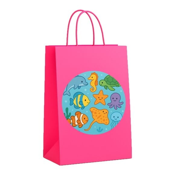 Sacola de Papel Personalizada Infantil Fundo do Mar