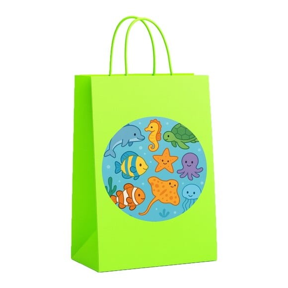 Sacola de Papel Personalizada Infantil Fundo do Mar