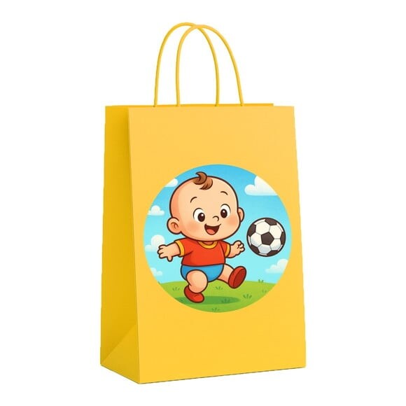 Sacola de Papel Personalizada Infantil Futebol Baby