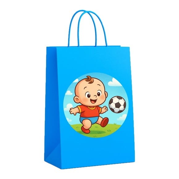 Sacola de Papel Personalizada Infantil Futebol Baby