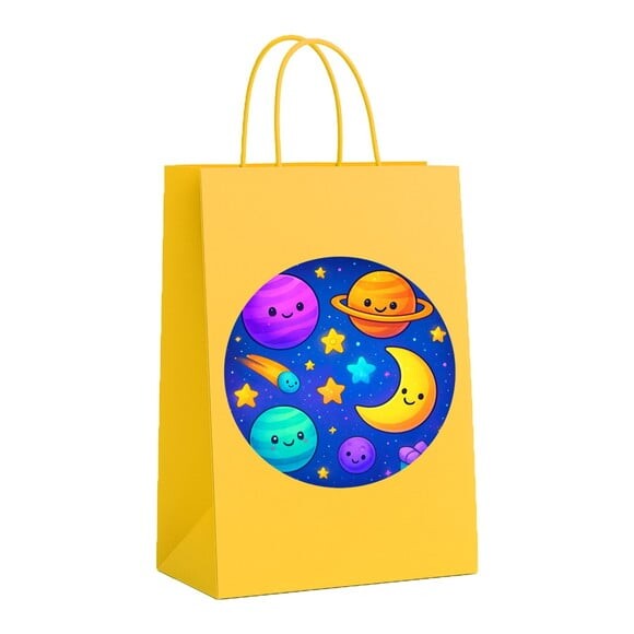 Sacola de Papel Personalizada Infantil Galáxia Encantada