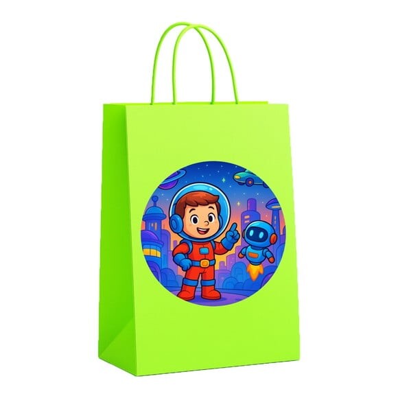 Sacola de Papel Personalizada Infantil Futurismo Infantil
