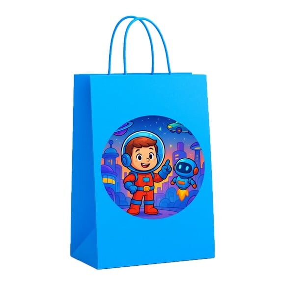 Sacola de Papel Personalizada Infantil Futurismo Infantil