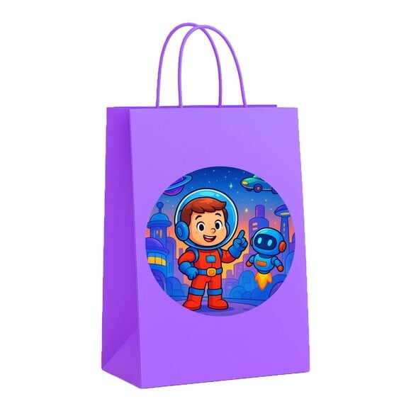 Sacola de Papel Personalizada Infantil Futurismo Infantil