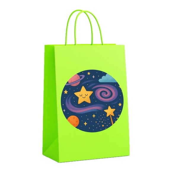 Sacola de Papel Personalizada Infantil Galáxia Mágica