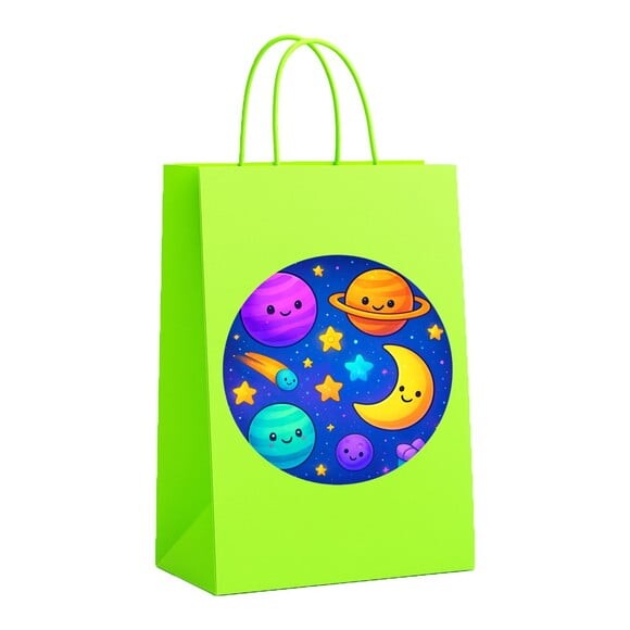 Sacola de Papel Personalizada Infantil Galáxia Encantada