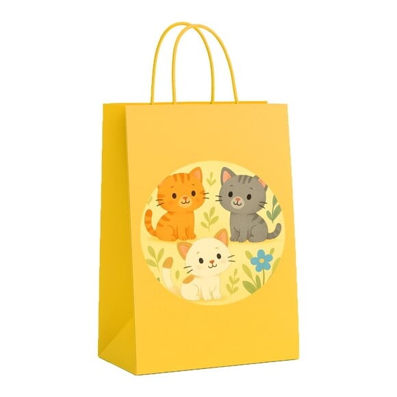 Sacola de Papel Personalizada Infantil Gatinhos