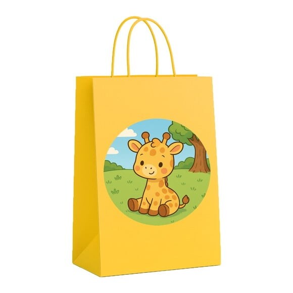 Sacola de Papel Personalizada Infantil Girafinha Baby