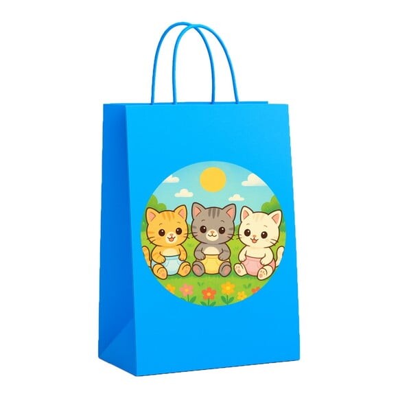 Sacola de Papel Personalizada Infantil Gatinhos Baby