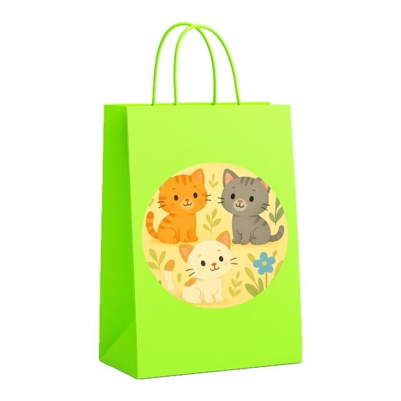 Sacola de Papel Personalizada Infantil Gatinhos