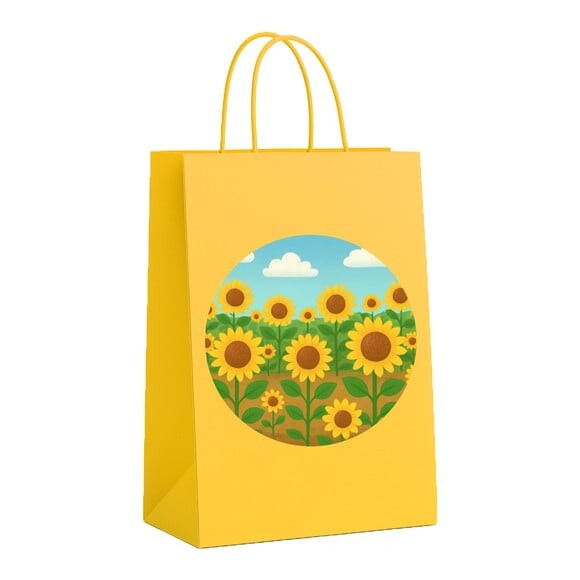 Sacola de Papel Personalizada Infantil Girassóis