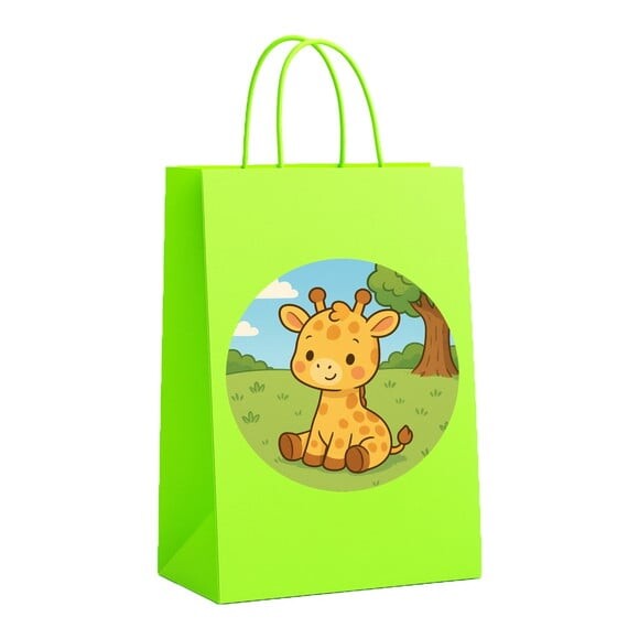 Sacola de Papel Personalizada Infantil Girafinha Baby