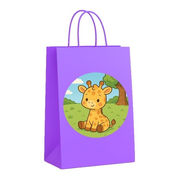 Sacola de Papel Personalizada Infantil Girafinha Baby