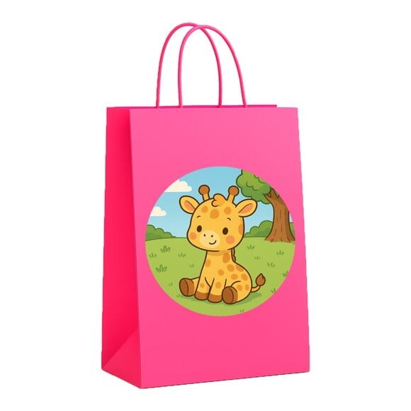 Sacola de Papel Personalizada Infantil Girafinha Baby