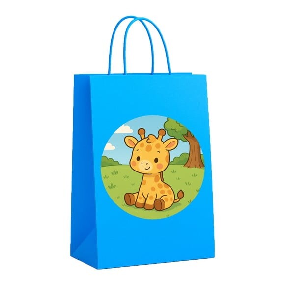 Sacola de Papel Personalizada Infantil Girafinha Baby