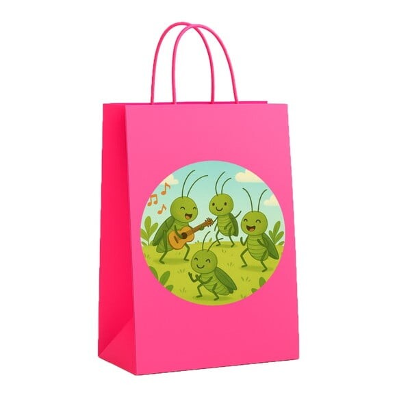 Sacola de Papel Personalizada Infantil Grilos
