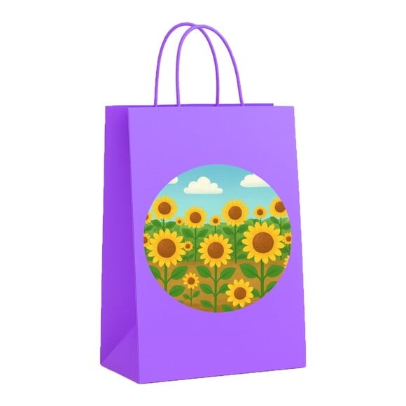 Sacola de Papel Personalizada Infantil Girassóis