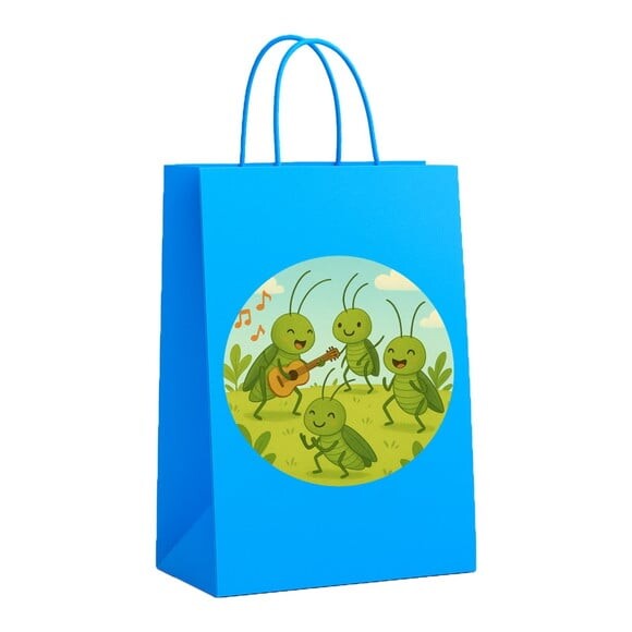 Sacola de Papel Personalizada Infantil Grilos