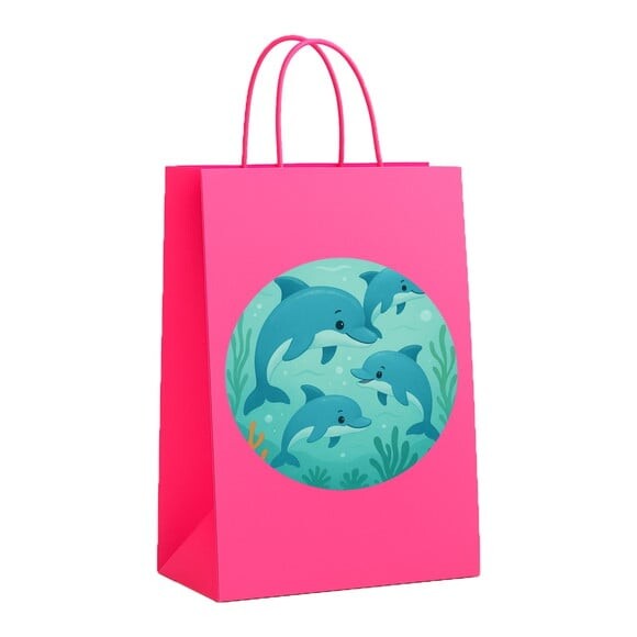 Sacola de Papel Personalizada Infantil Golfinhos