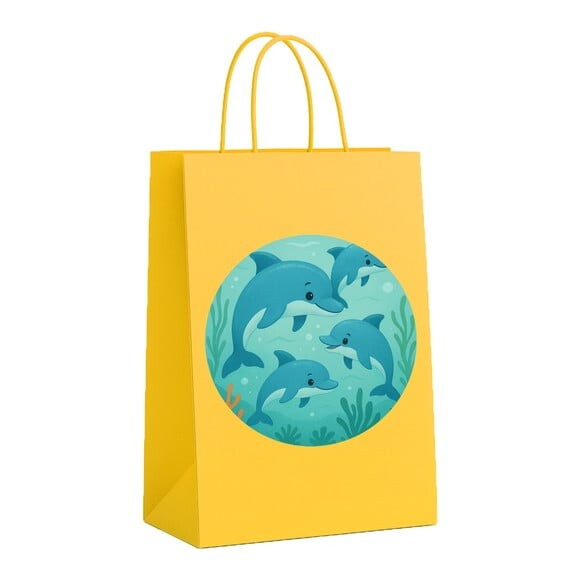 Sacola de Papel Personalizada Infantil Golfinhos