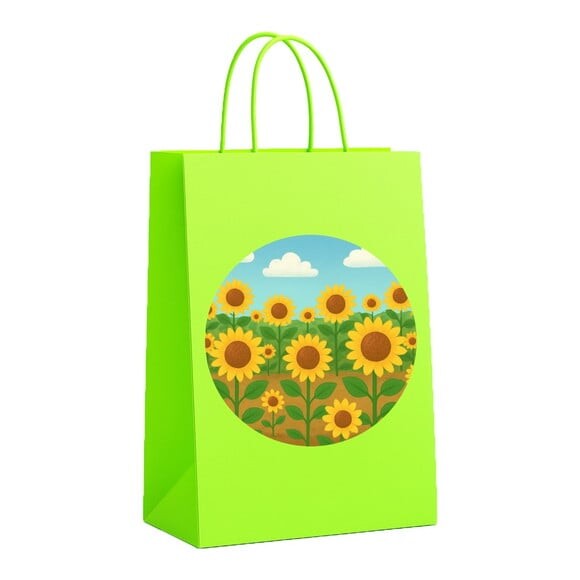 Sacola de Papel Personalizada Infantil Girassóis