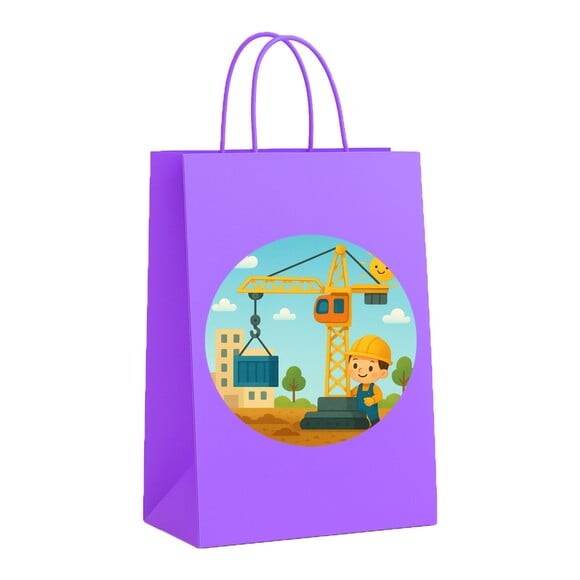 Sacola de Papel Personalizada Infantil Grua