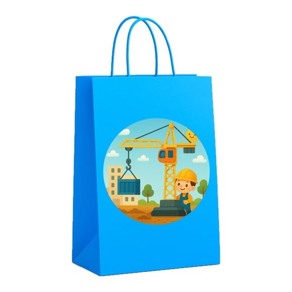 Sacola de Papel Personalizada Infantil Grua