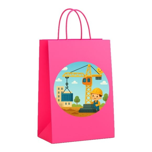 Sacola de Papel Personalizada Infantil Grua