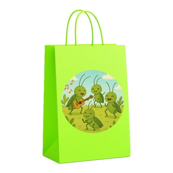 Sacola de Papel Personalizada Infantil Grilos