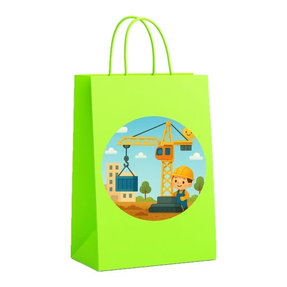 Sacola de Papel Personalizada Infantil Grua