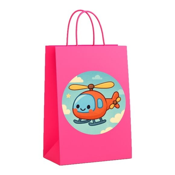 Sacola de Papel Personalizada Infantil Helicóptero
