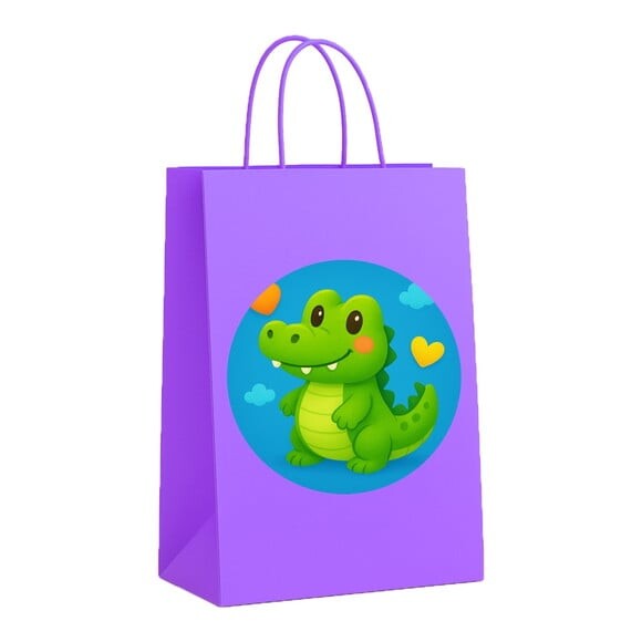 Sacola de Papel Personalizada Infantil Jacaré Baby