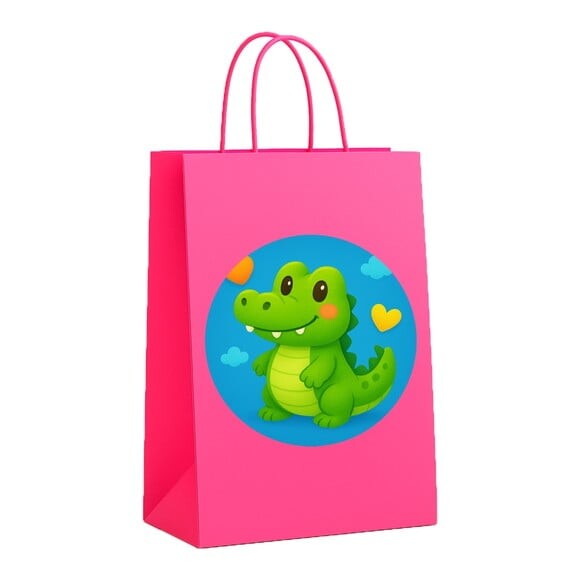 Sacola de Papel Personalizada Infantil Jacaré Baby