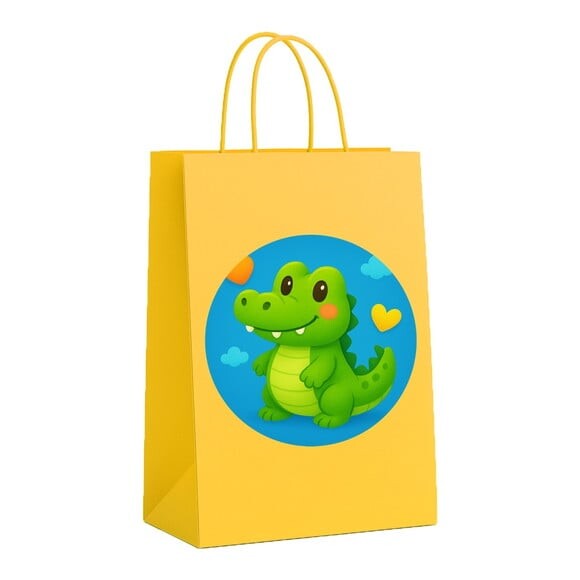 Sacola de Papel Personalizada Infantil Jacaré Baby