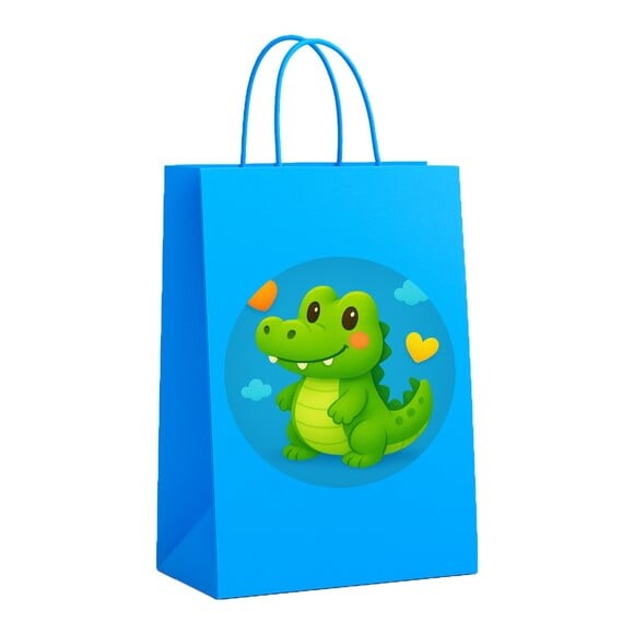 Sacola de Papel Personalizada Infantil Jacaré Baby