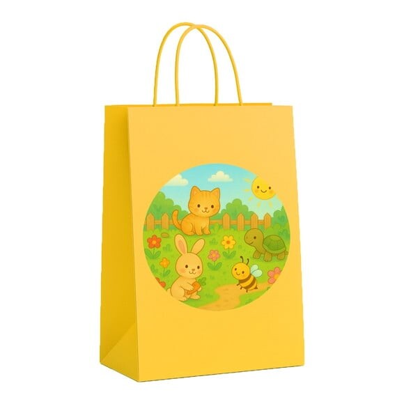 Sacola de Papel Personalizada Infantil Jardim dos Bichinhos