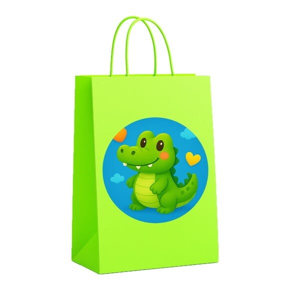 Sacola de Papel Personalizada Infantil Jacaré Baby