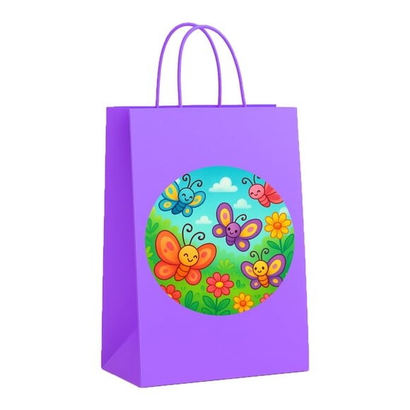 Sacola de Papel Personalizada Infantil Jardim das Borboletas