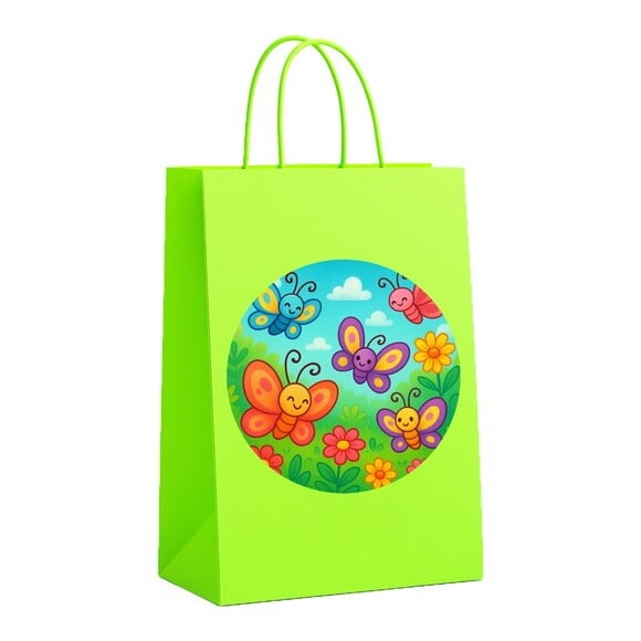 Sacola de Papel Personalizada Infantil Jardim das Borboletas