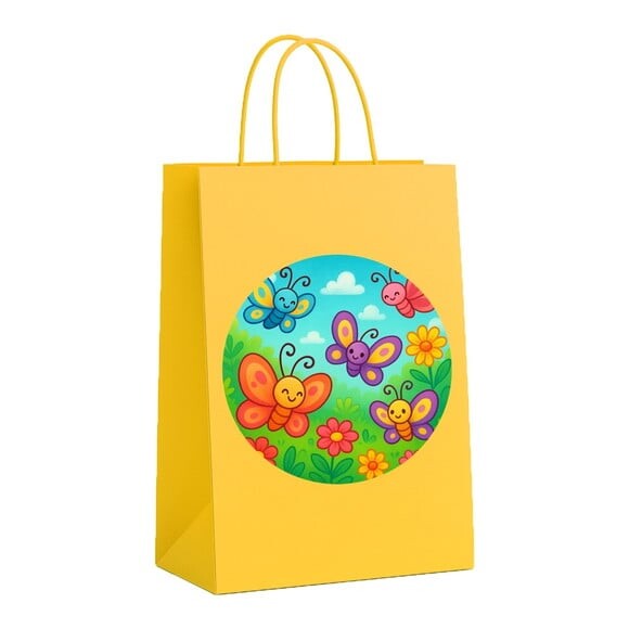 Sacola de Papel Personalizada Infantil Jardim das Borboletas