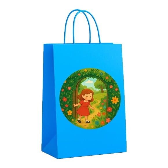 Sacola de Papel Personalizada Infantil Jardim Secreto