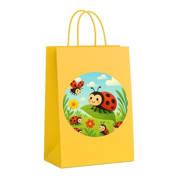 Sacola de Papel Personalizada Infantil Joaninhas