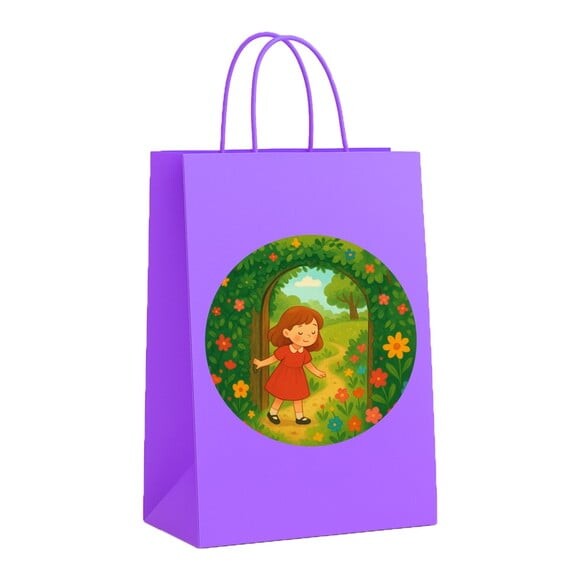 Sacola de Papel Personalizada Infantil Jardim Secreto