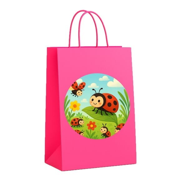 Sacola de Papel Personalizada Infantil Joaninhas
