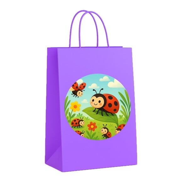 Sacola de Papel Personalizada Infantil Joaninhas