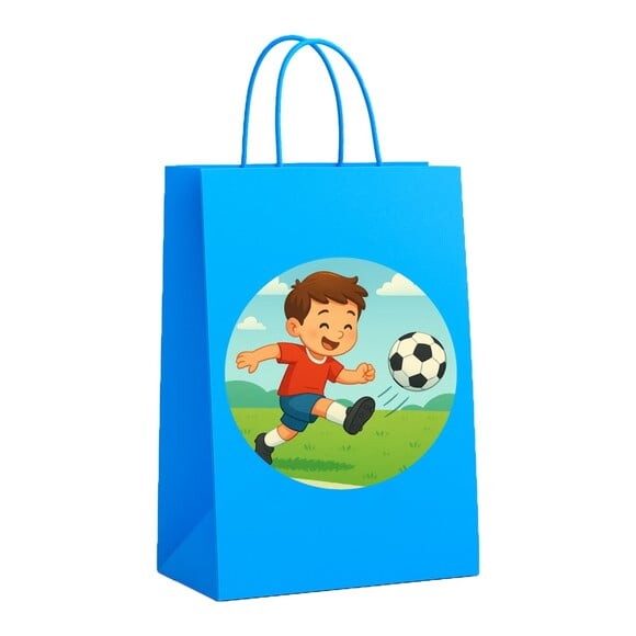 Sacola de Papel Personalizada Infantil Jogador de Futebol
